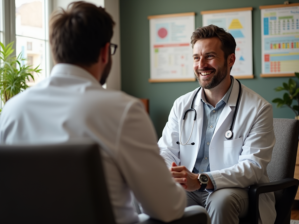 Doctor explaining hormone therapy to patient