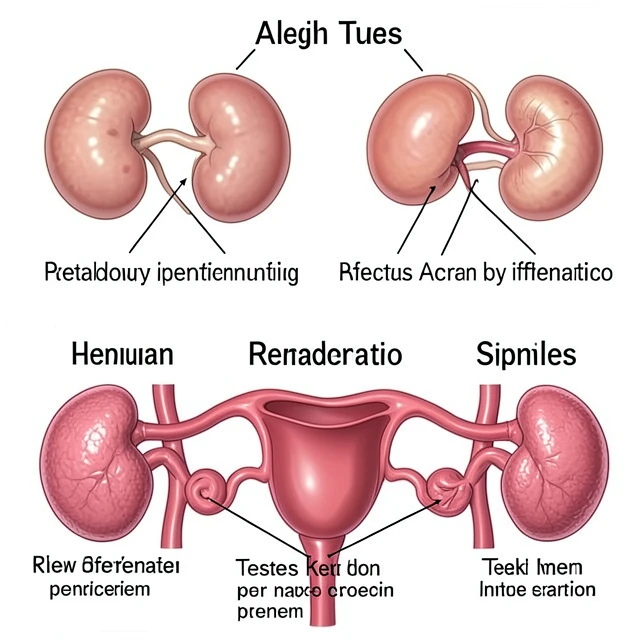 Diagram showing common infertility causes in male and female reproductive systems