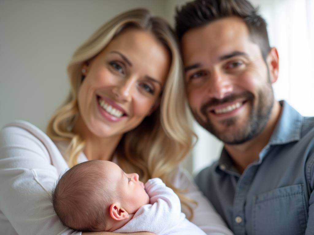 Happy family after successful fertility treatment