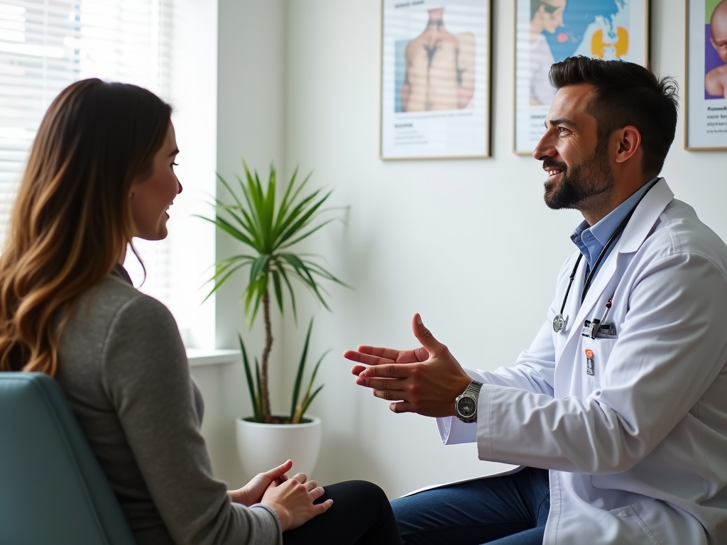 Doctor explaining egg freezing to a patient