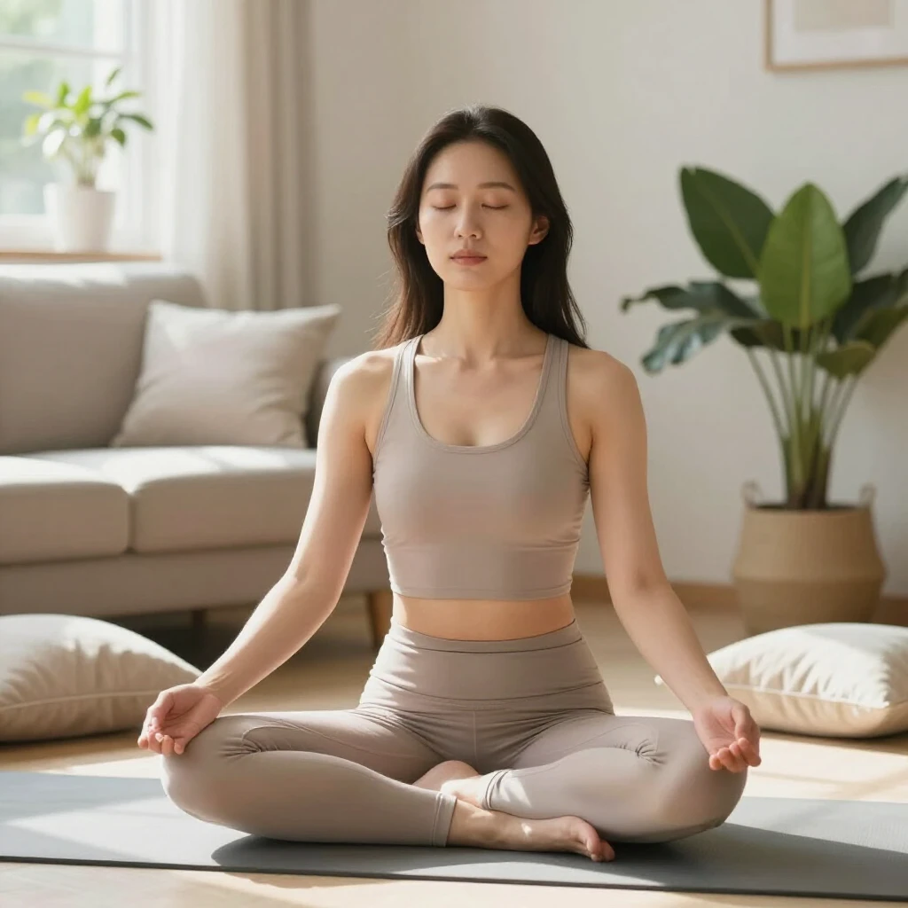 Woman practicing yoga to manage stress during fertility treatment