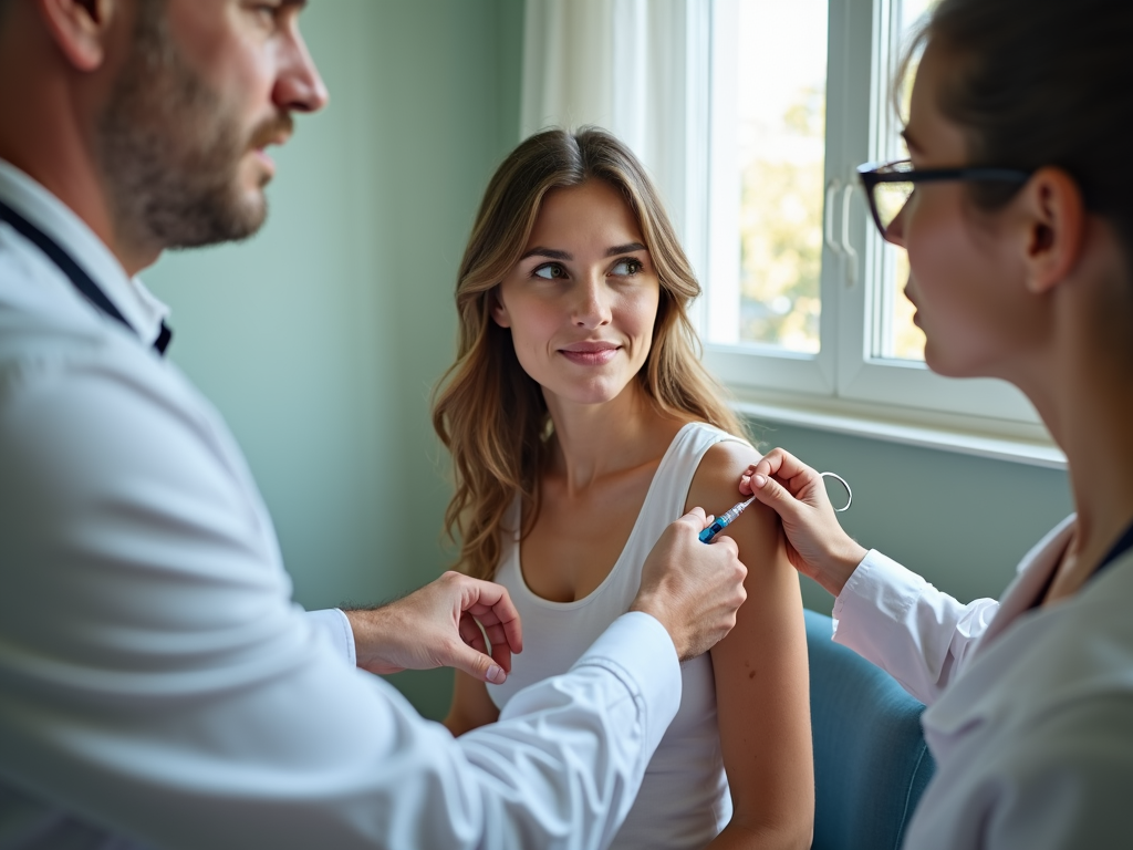 A woman undergoes fertility treatment, hopeful yet anxious.