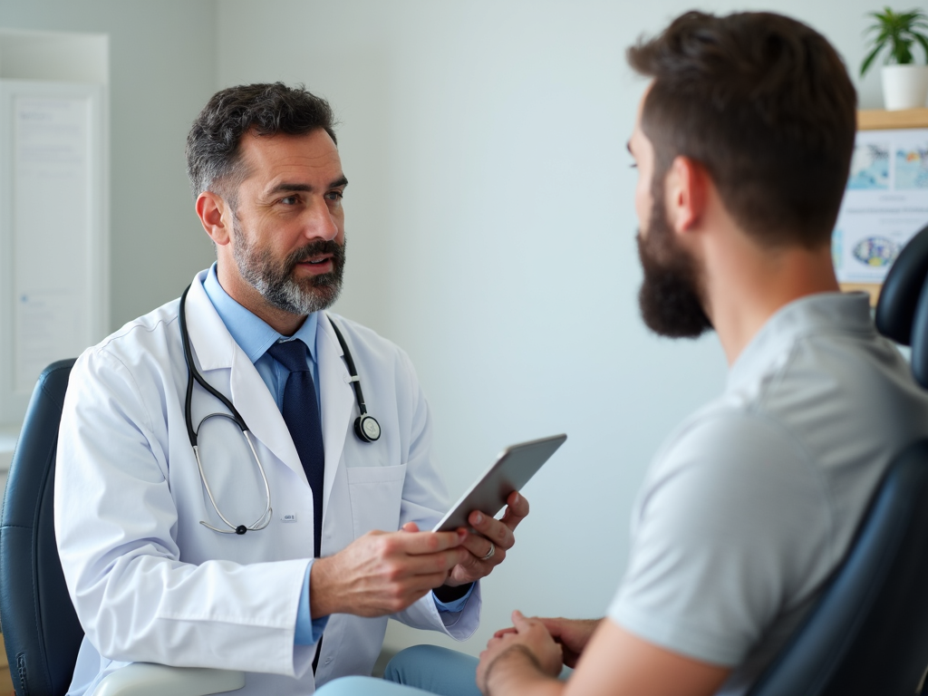 Doctor consulting with patient about fertility