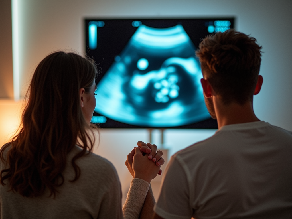Couple during an IVF session for PCOS fertility.