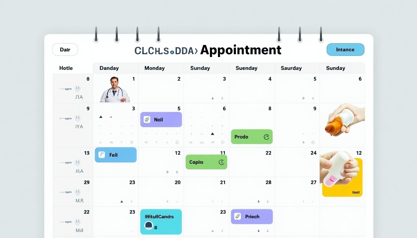 A calendar marked with important dates for treatment and preservation plans.