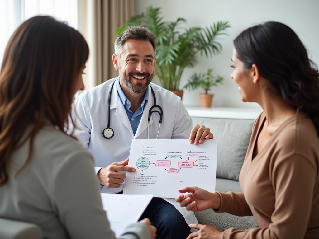 Doctor explaining IVF process to couple