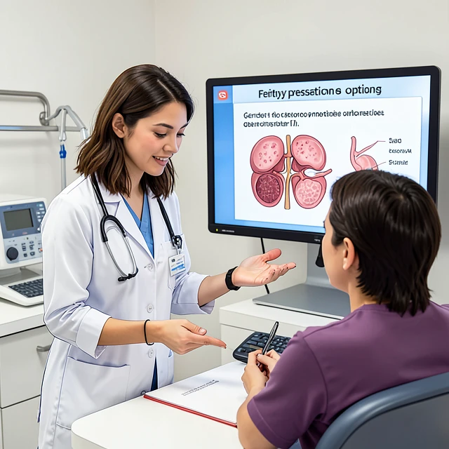 Doctor discussing fertility preservation with endometriosis patient