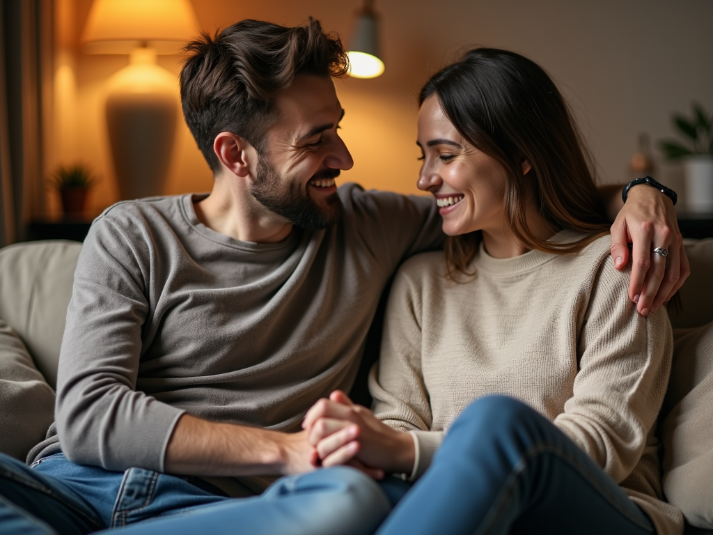 Couple offering emotional support to each other