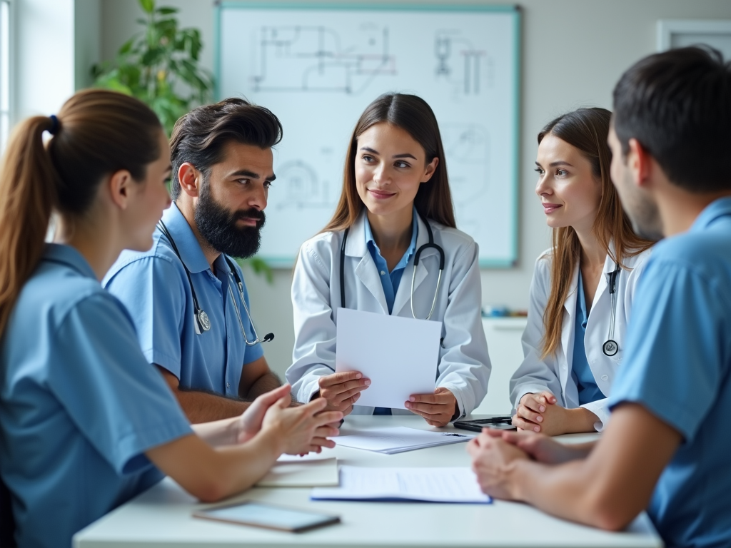 Medical team discussing infertility treatments