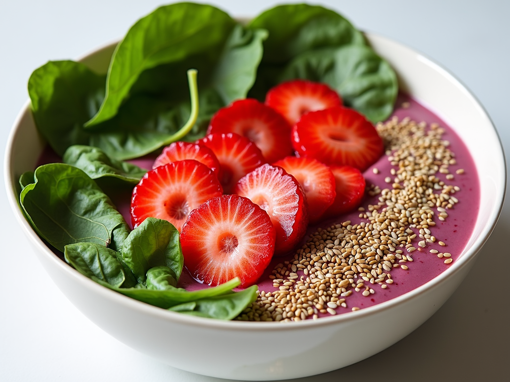 A nutritious smoothie bowl rich in anti-inflammatory ingredients.