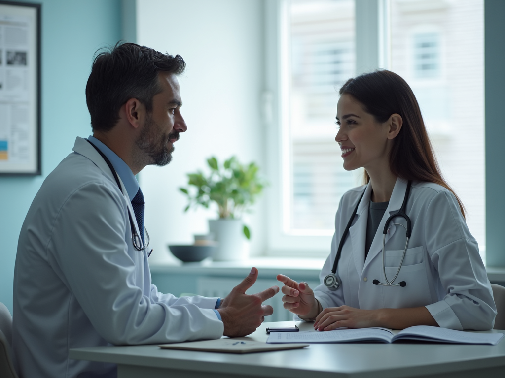 Doctor discussing fertility treatments.