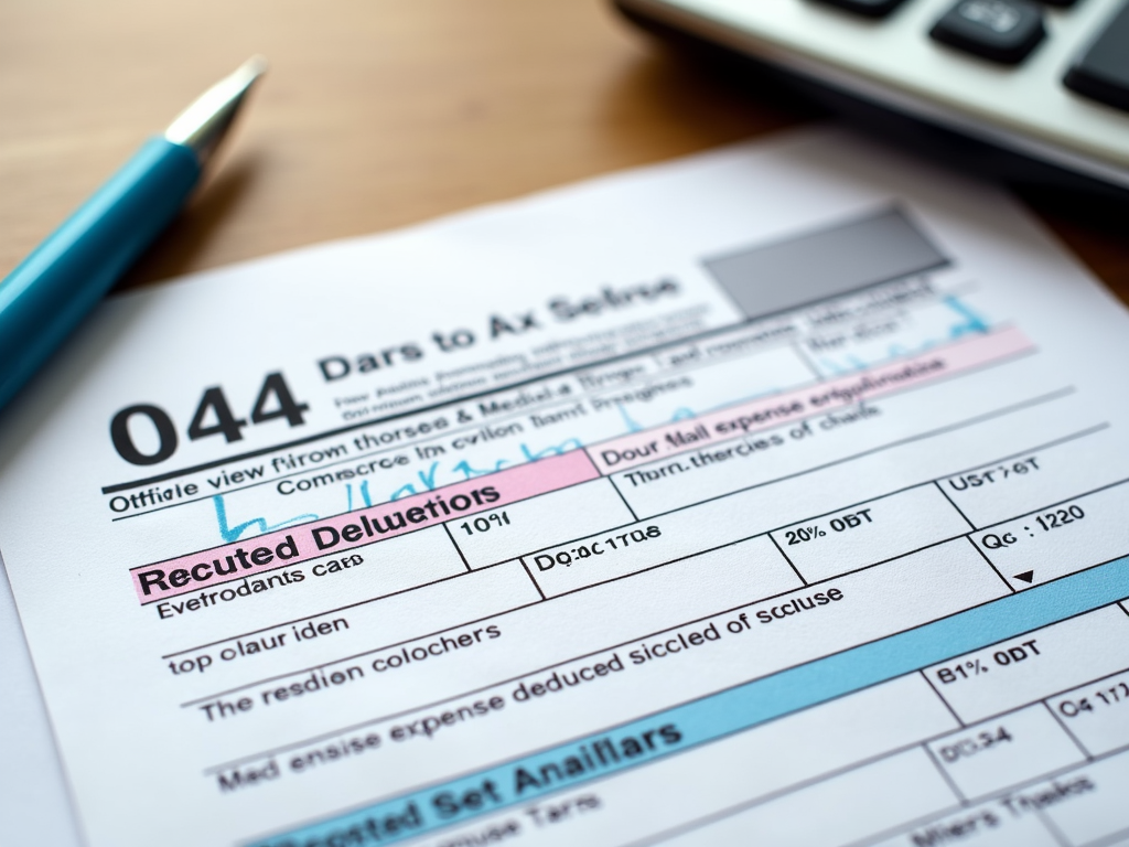 Tax form for medical expense deductions