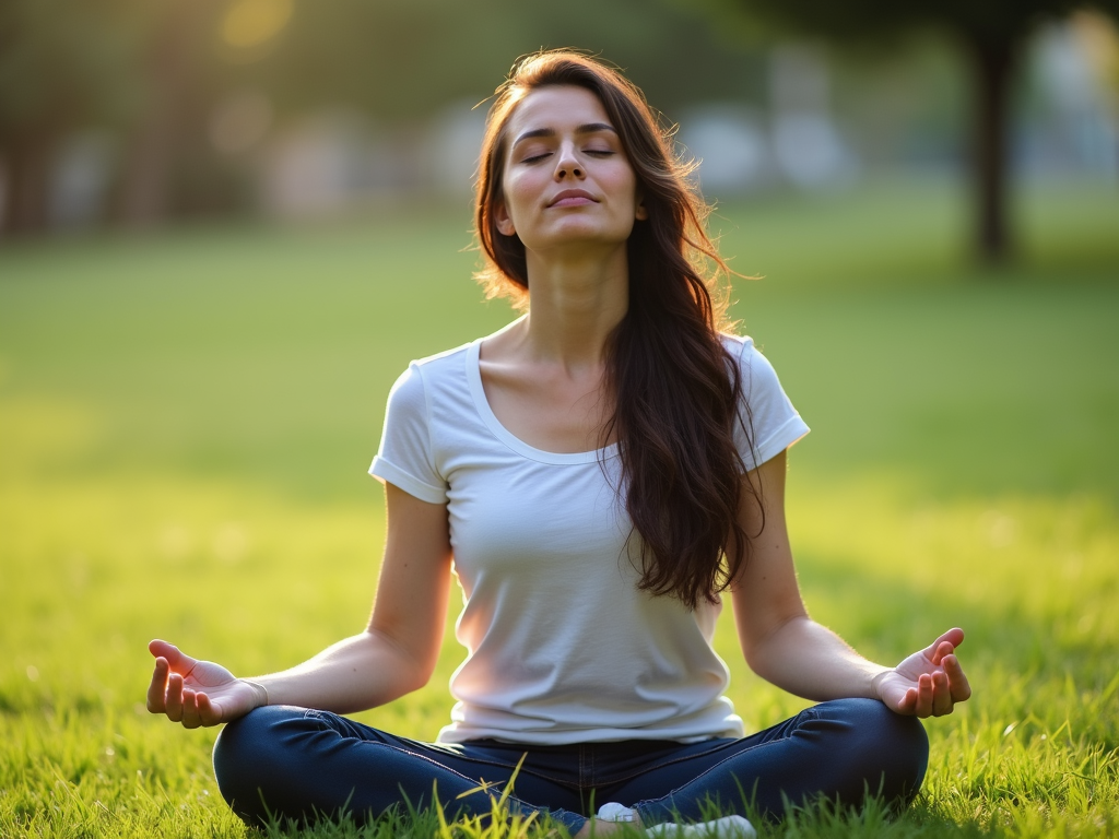 Individual practicing meditation