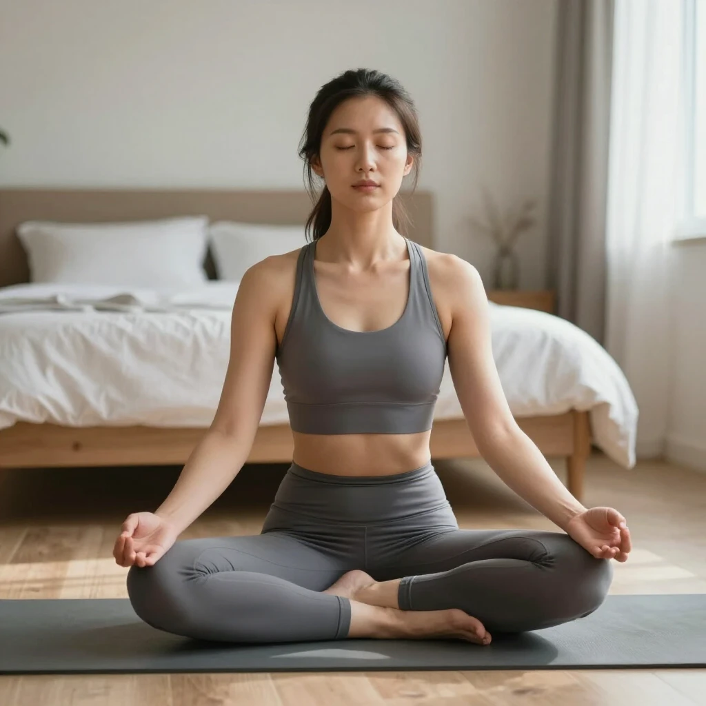 Woman practicing mindfulness and self-care during infertility