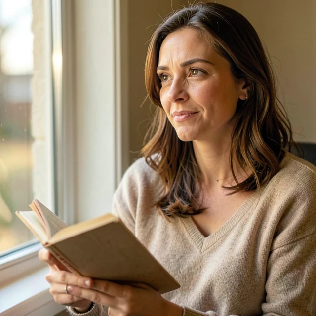 Woman reflecting emotionally while journaling about her infertility journey