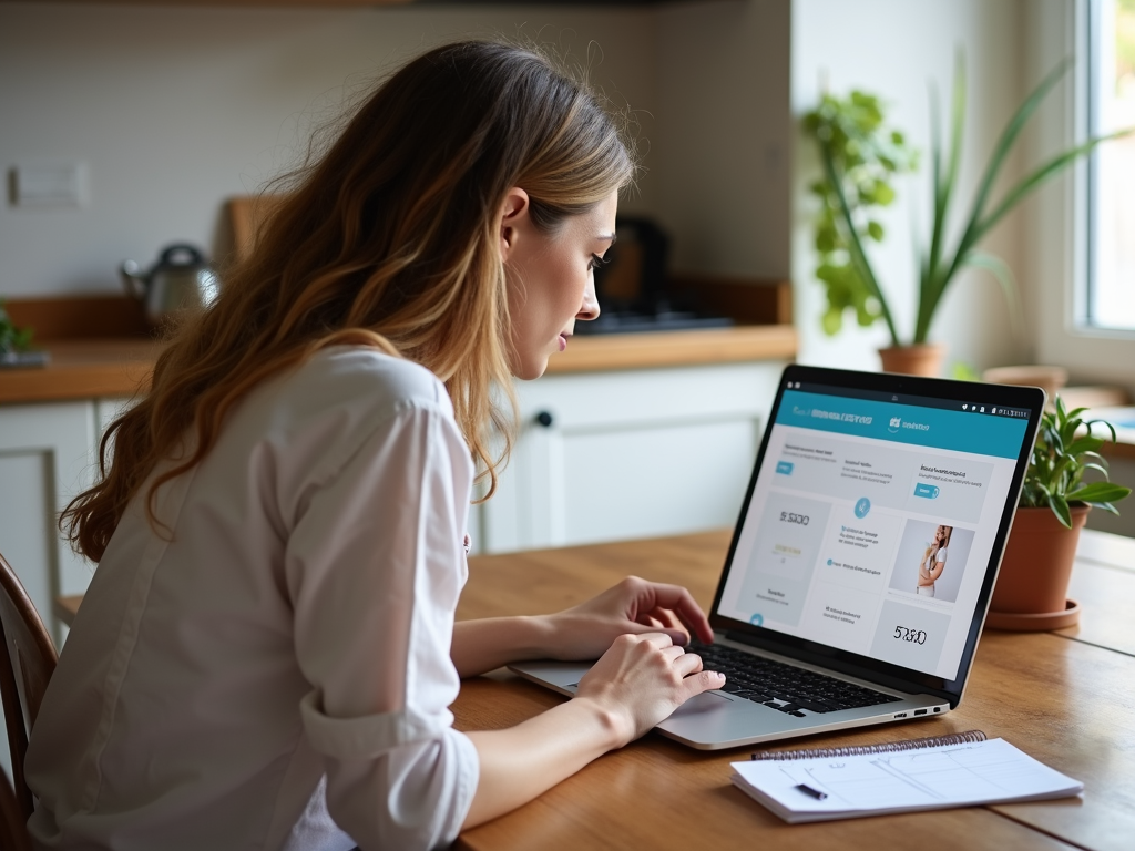 Woman researching ovarian tissue freezing costs at home.