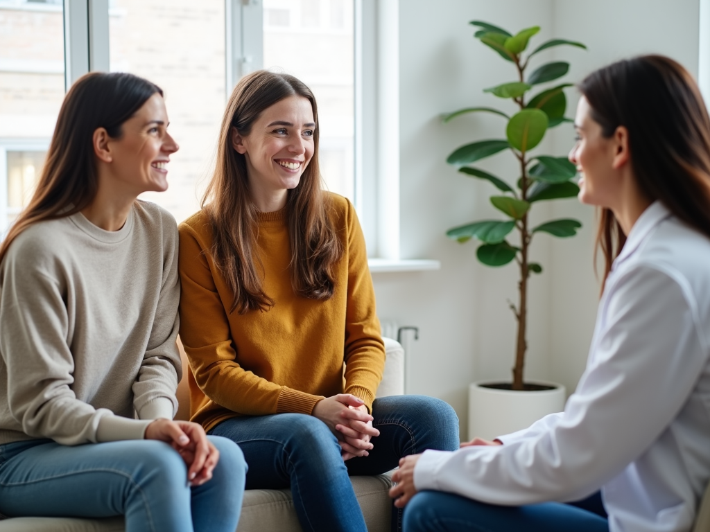 Couple consulting with a fertility specialist about infertility treatment options.