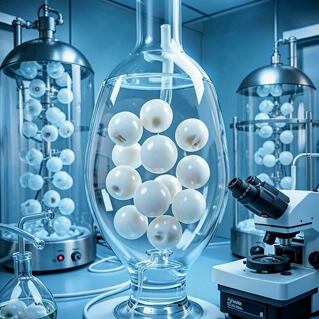 Egg freezing procedure in a fertility lab