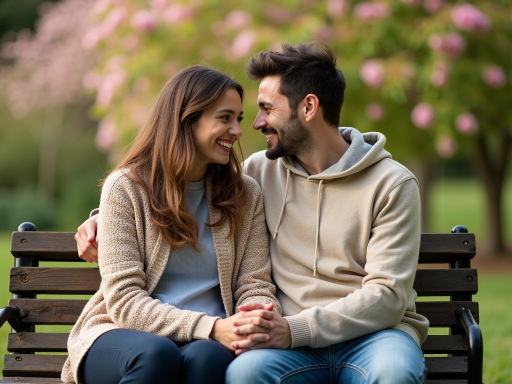 Couple holding hands.