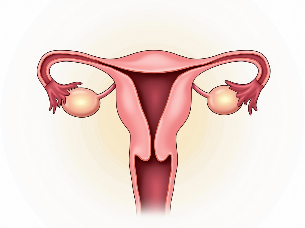 Diagram of the female reproductive system indicating surgical sites for infertility treatments.
