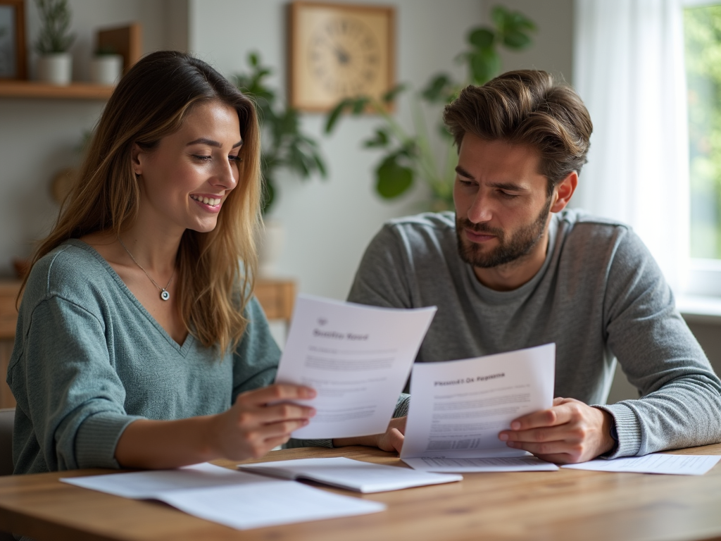 Iconic image of a couple contemplating their options while looking at fertility treatment brochures.