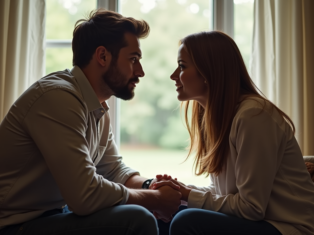 A couple communicating openly about their infertility journey.