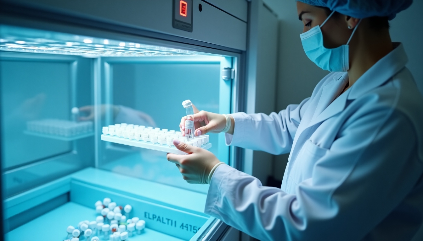 Cryopreservation tank in a fertility clinic