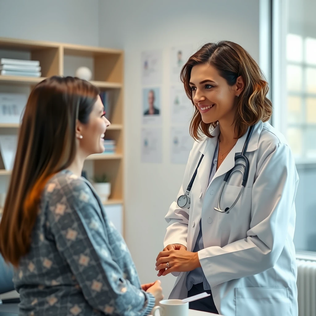 Doctor consulting patient about fertility treatment options in clinic