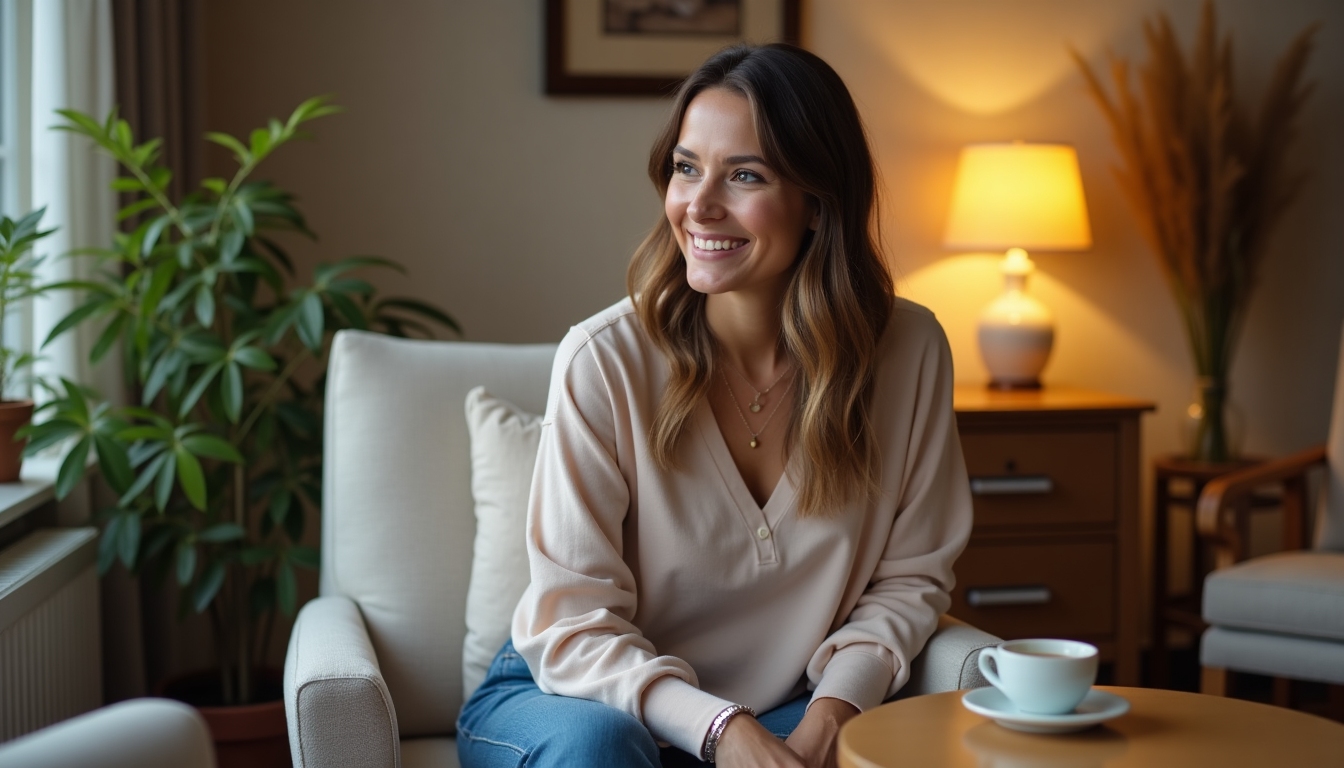 Sarah discussing her fertility journey with her therapist, capturing a hopeful moment.
