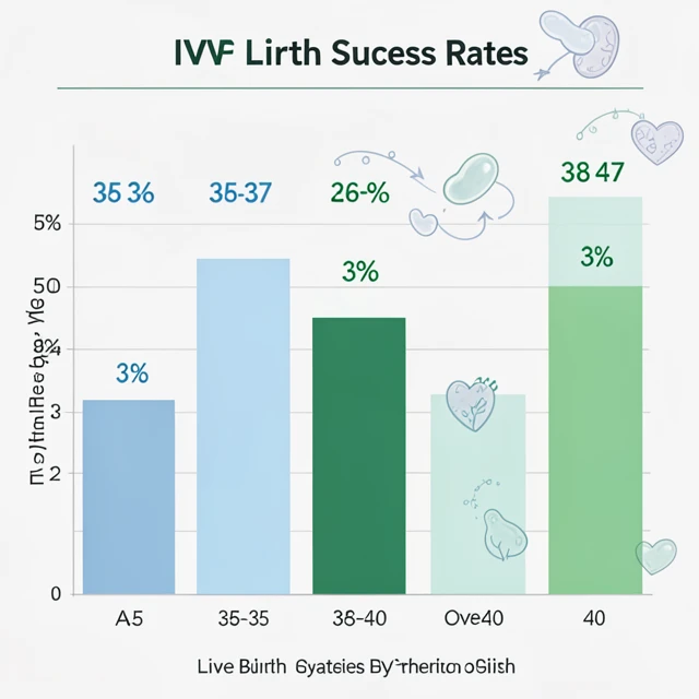 Chart displaying IVF success rates by different age groups