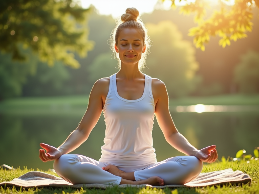 A person finds calm and balance through yoga, illustrating the benefits of self-care during challenging times.