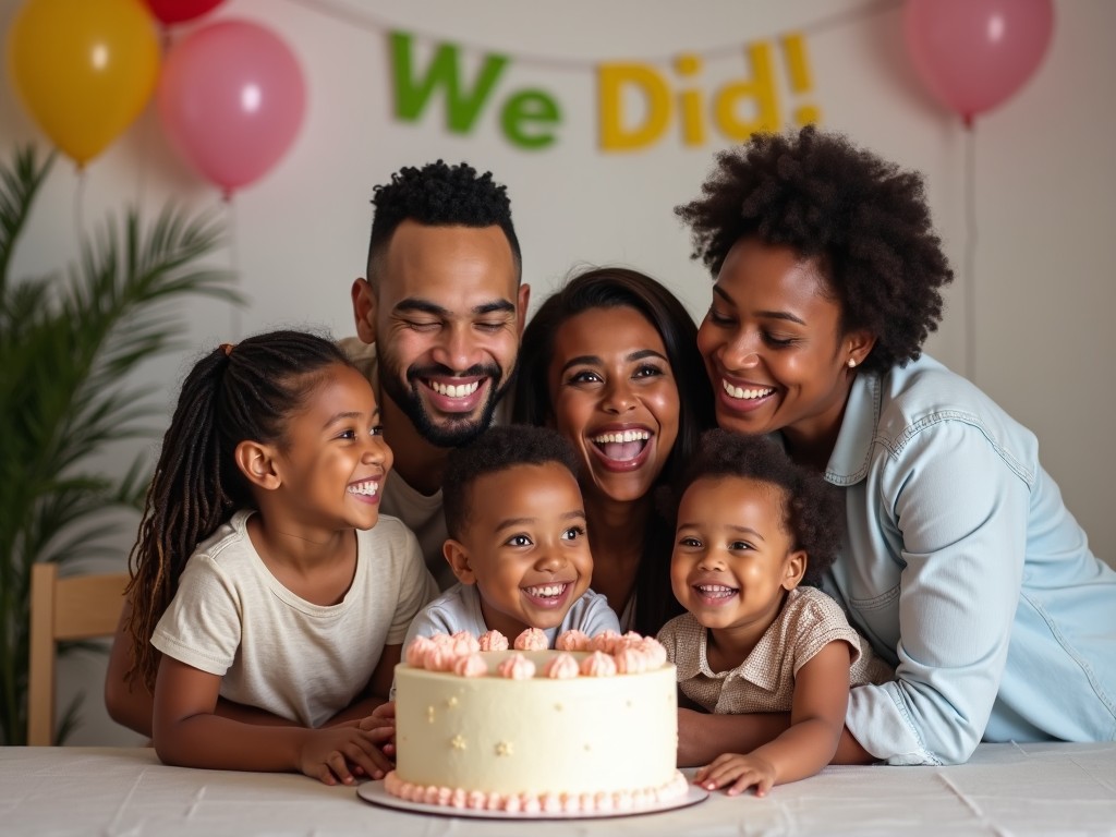 A joyful family photo highlighting a successful fertility preservation story