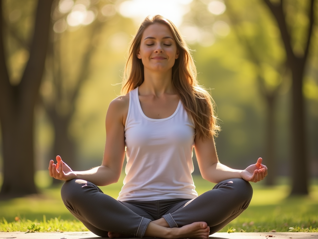Woman practicing mindfulness to support fertility.