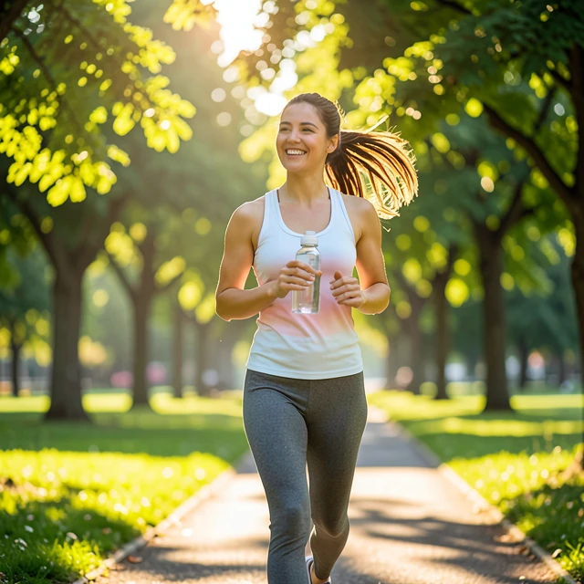 Young woman enjoying an active lifestyle in nature to support fertility