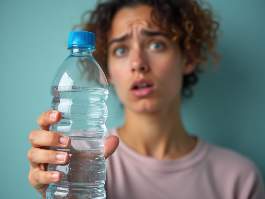 Plastic water bottle, a common source of endocrine disruptors.