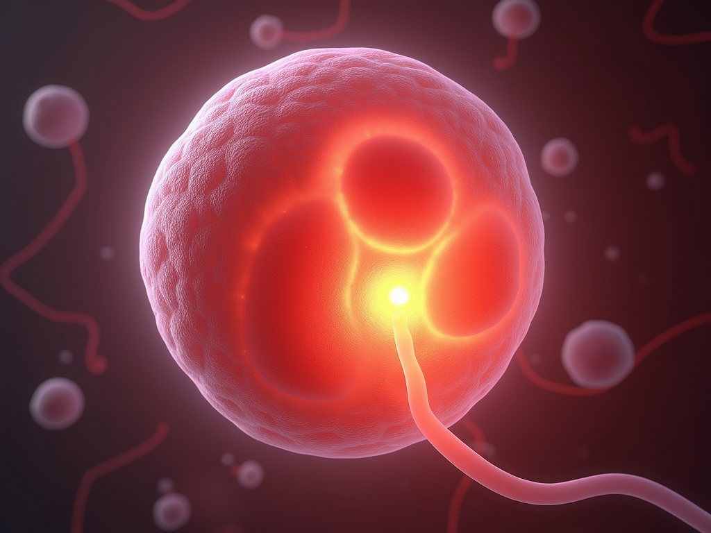 Embryo under microscope during IVF