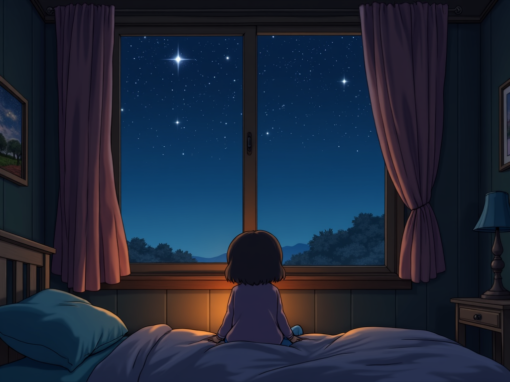 A Studio Ghibli-inspired scene of hope and calm during fertility treatments