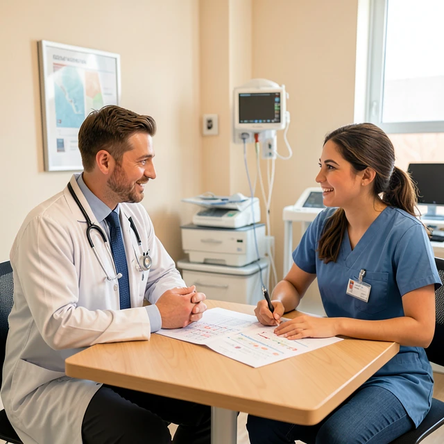 Couple during their first fertility consultation with a specialist