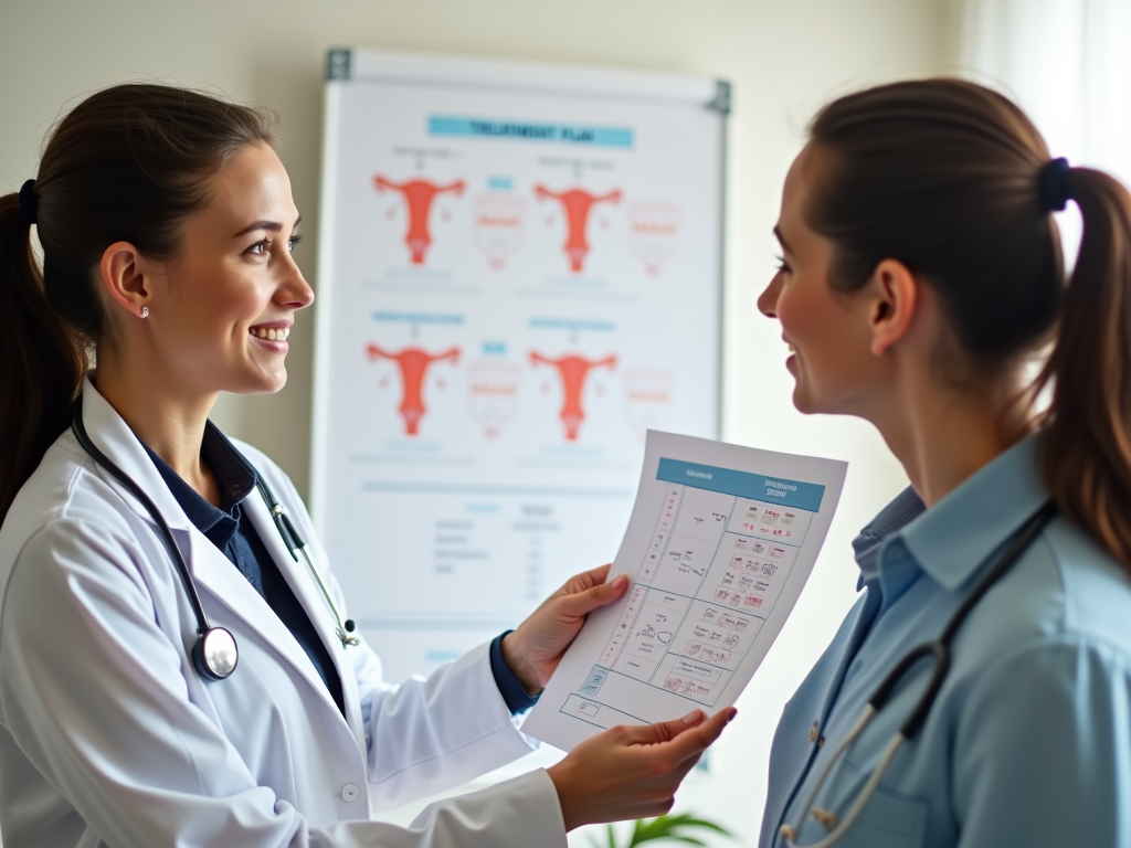 Doctor discussing fertility treatment options with a couple