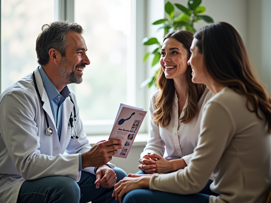 Couple talking to a fertility doctor