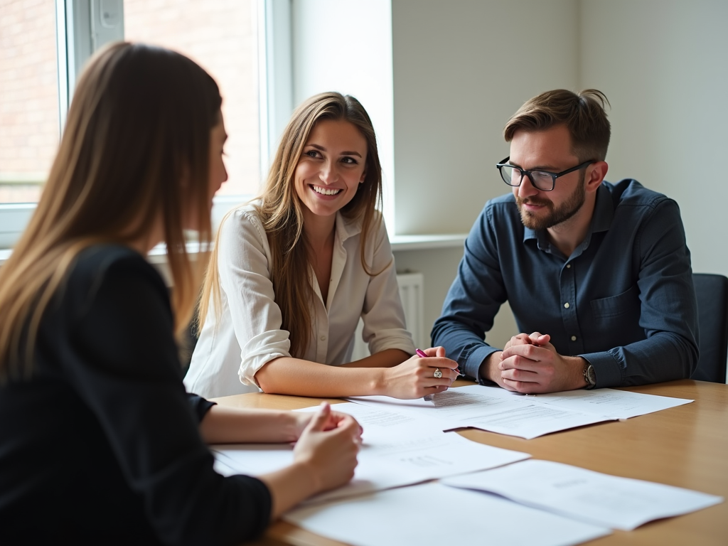 Couple discussing fertility preservation costs with counselor