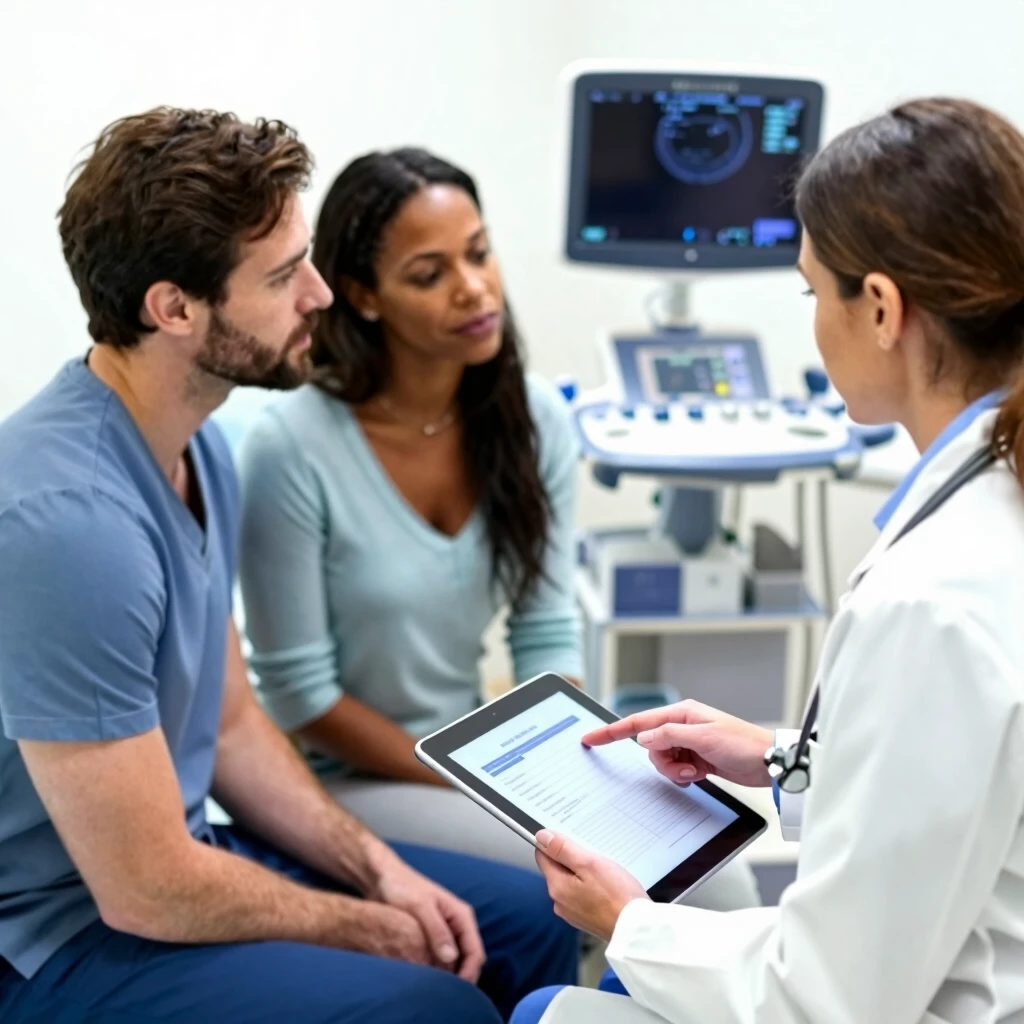 Couple consulting with doctor about IVF