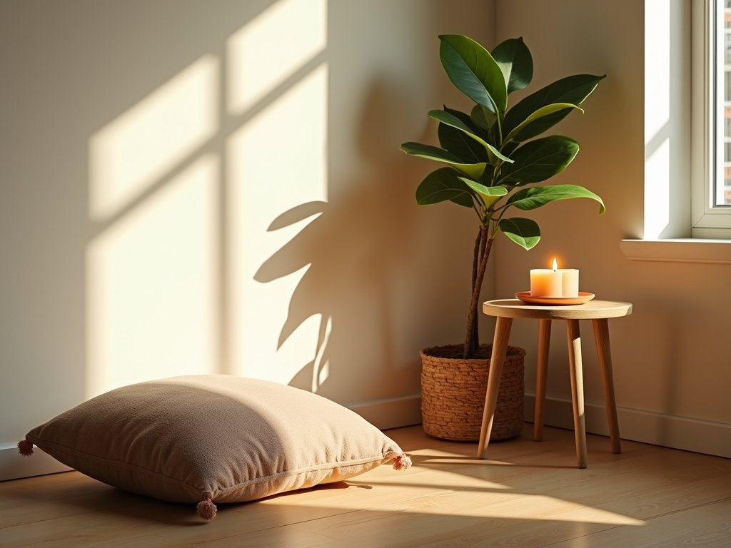 A meditation space at home