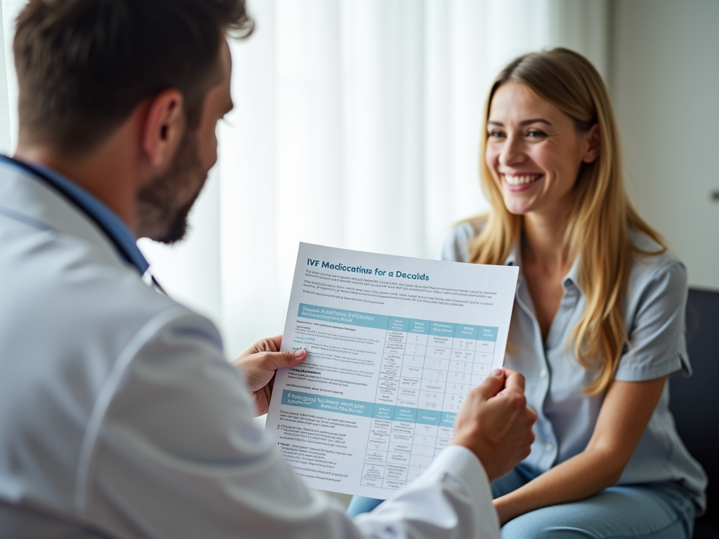 Doctor explaining IVF medications to a patient
