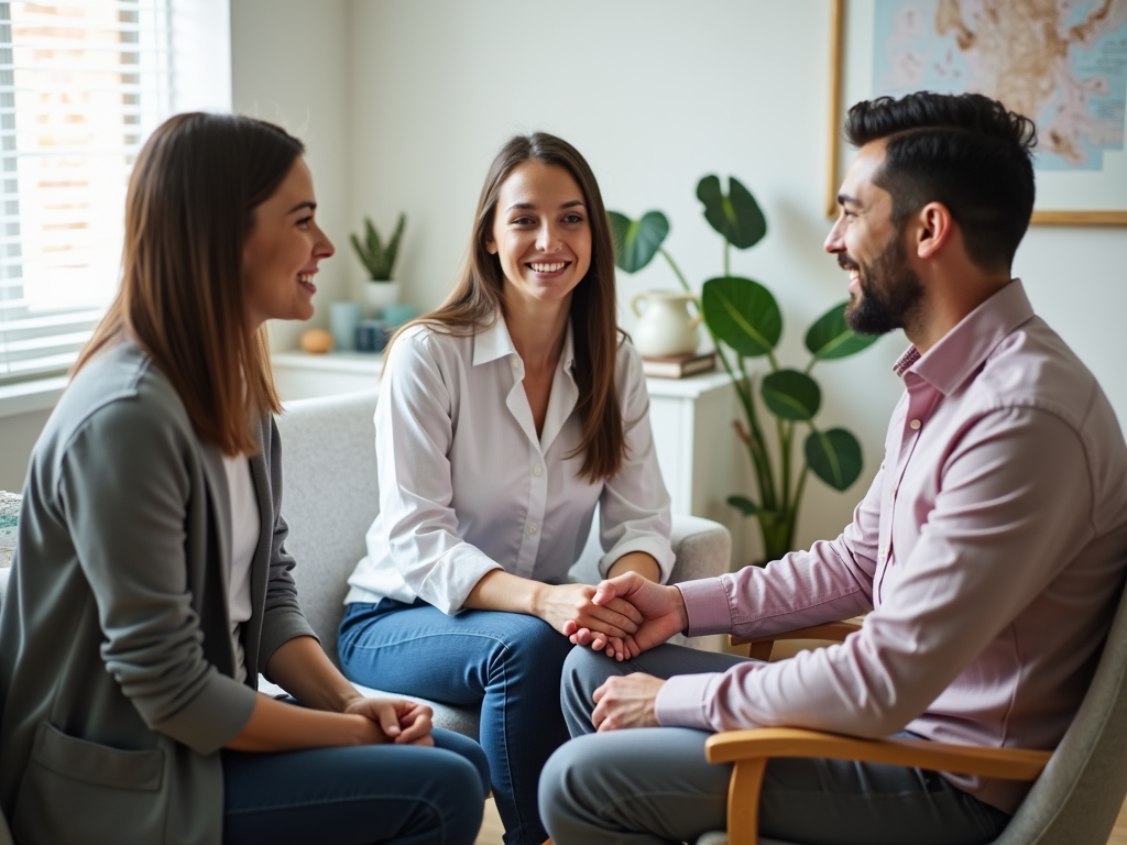 Couple receiving guidance during fertility consultation
