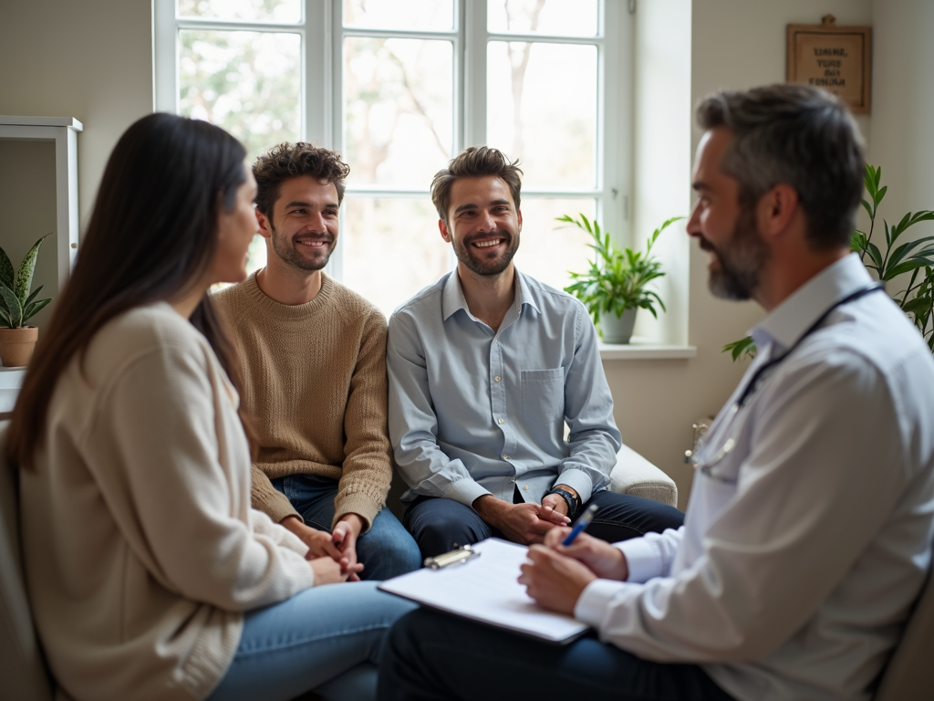 Couple consulting with fertility specialist