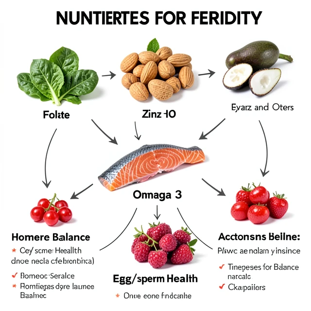Key nutrients and their food sources that enhance fertility for men and women