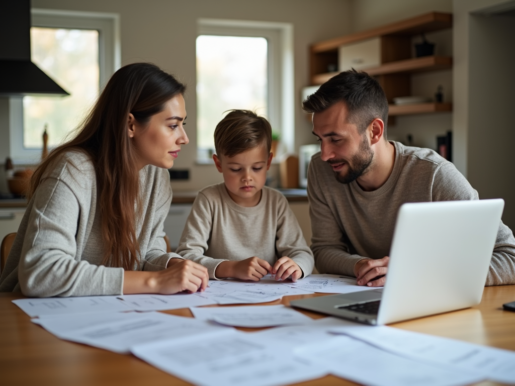 Family planning their budget