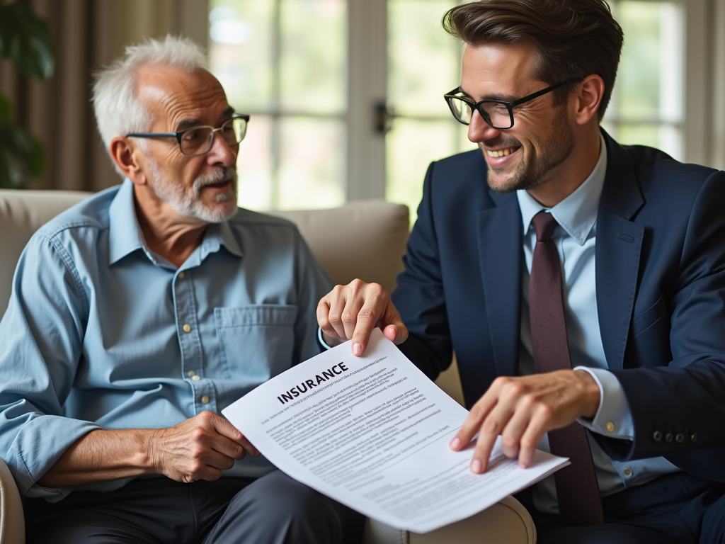 Cancer patient consulting with financial advisor about insurance