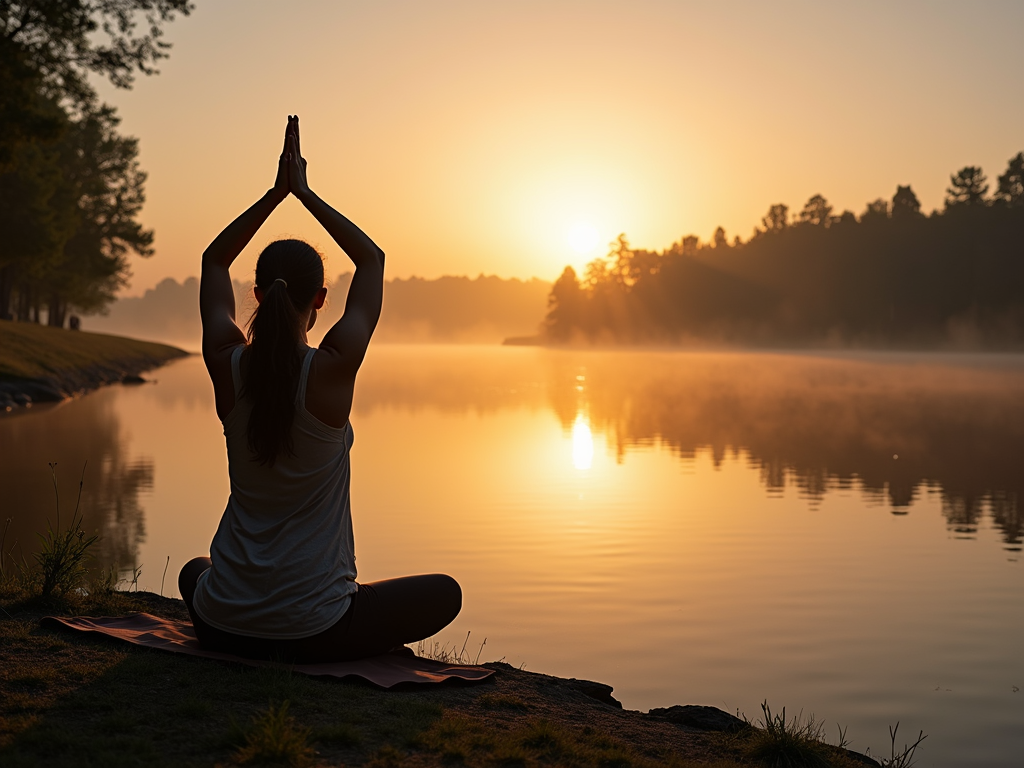 Person practicing yoga outdoors